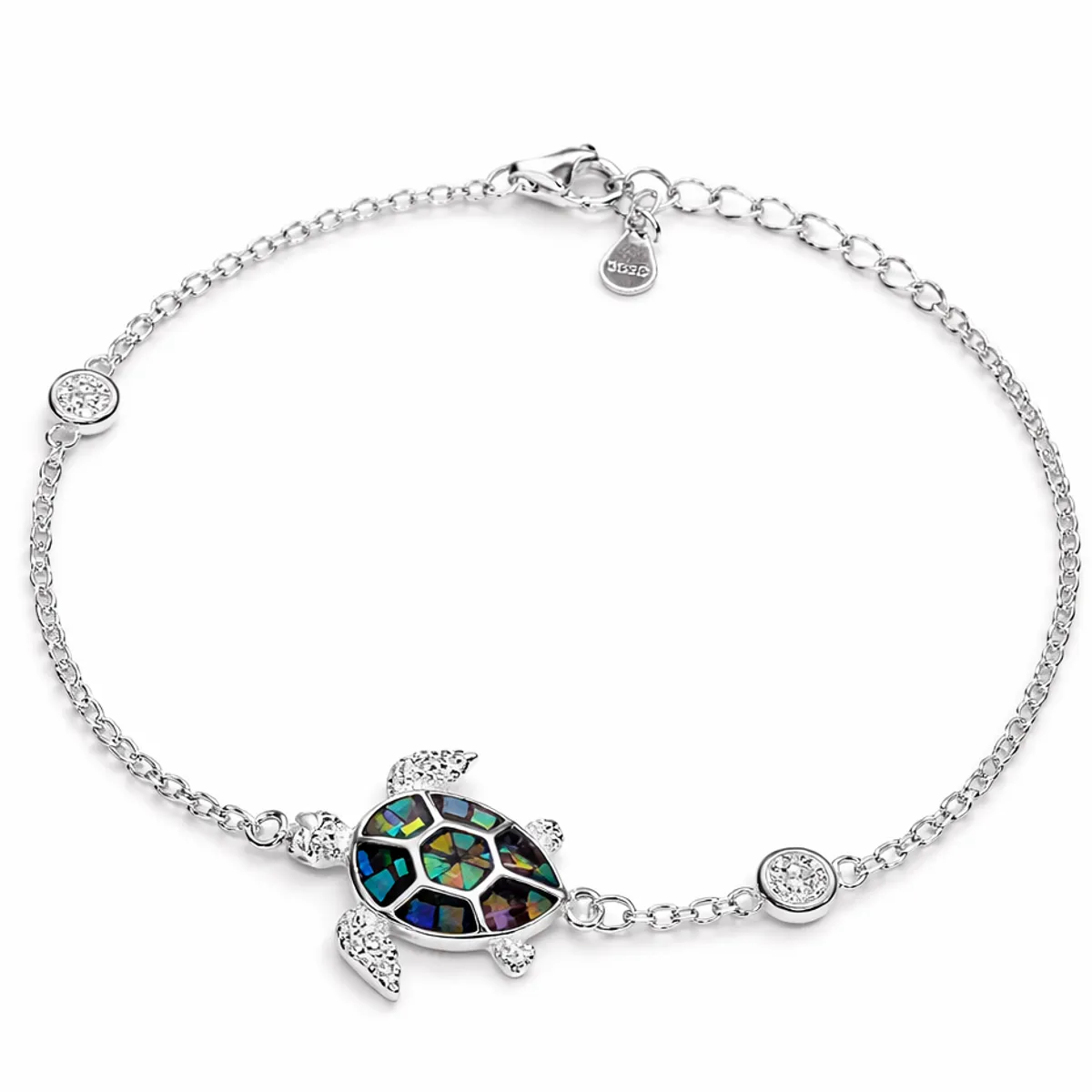 GENERICO - Pulsera plata 925 tortuga multicolor mujer joya