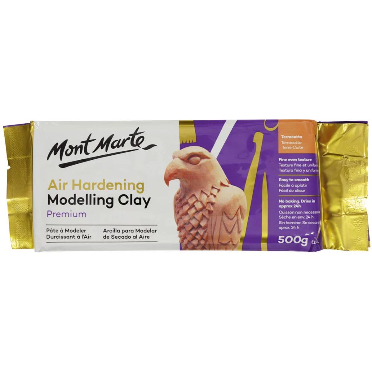 MONT MARTE - Mont Marte Arcilla para Modelar Secado al Aire Terracota 500g