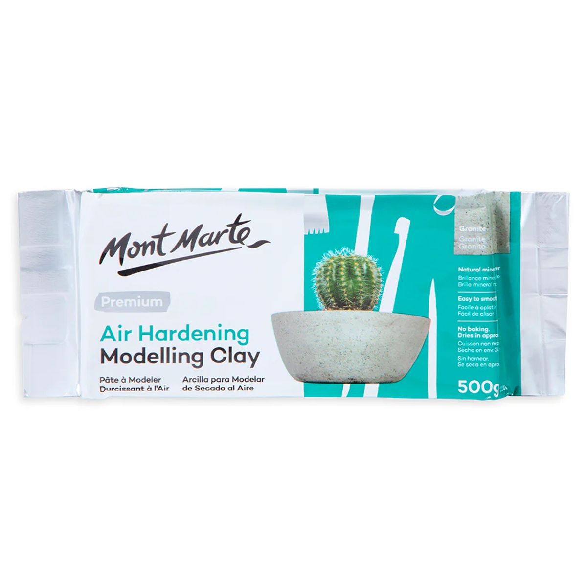 MONT MARTE - Mont Marte Arcilla para Modelar Secado al Aire Granito 500g