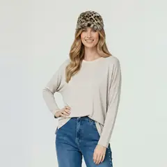LINEATRE - Gorro Mujer Valeria Beige