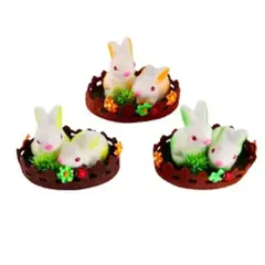 GENERICO - Conejo de pascua con cesta 8pcs 10x11x16cm color aleatorio