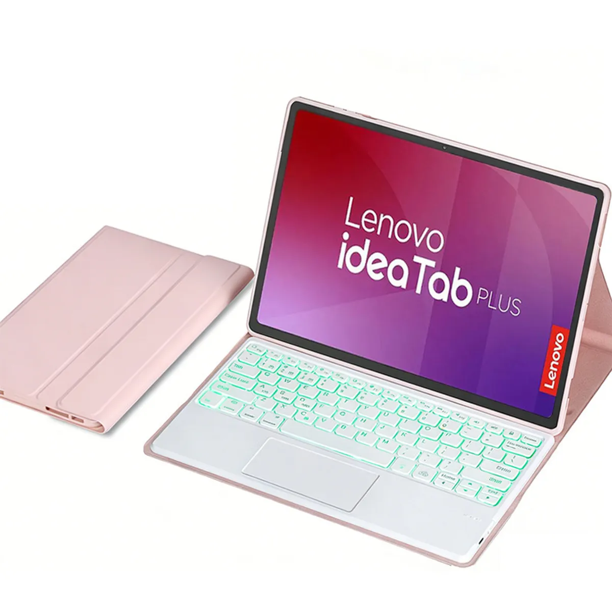 LENOVO - Tablet Lenovo Pad Plus 12 8+128 12.1Resolución 2.5K WIFI-plata+Teclado luminsos Rosado