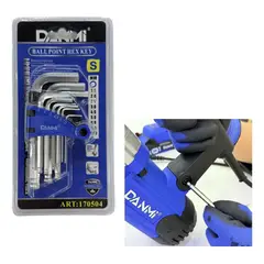 DANMI - Set Juego De Llaves Allen Hexagonal . S . 9 Pzs