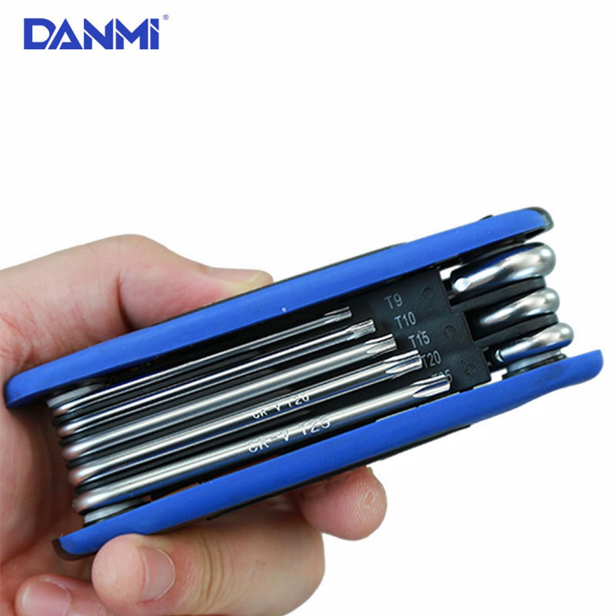 DANMI - Juego De Llaves Hexagonales Y Torx Plegables De 8 Piezas