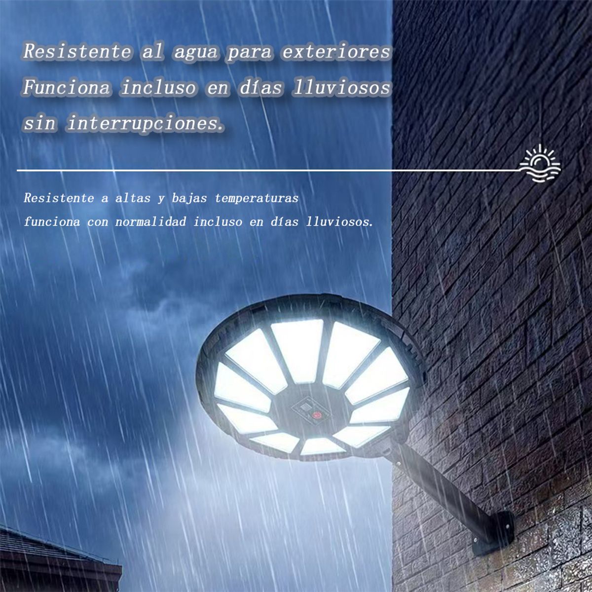 GENERICO - Lámpara Solar Exterior 590led Sensor Movimiento Control