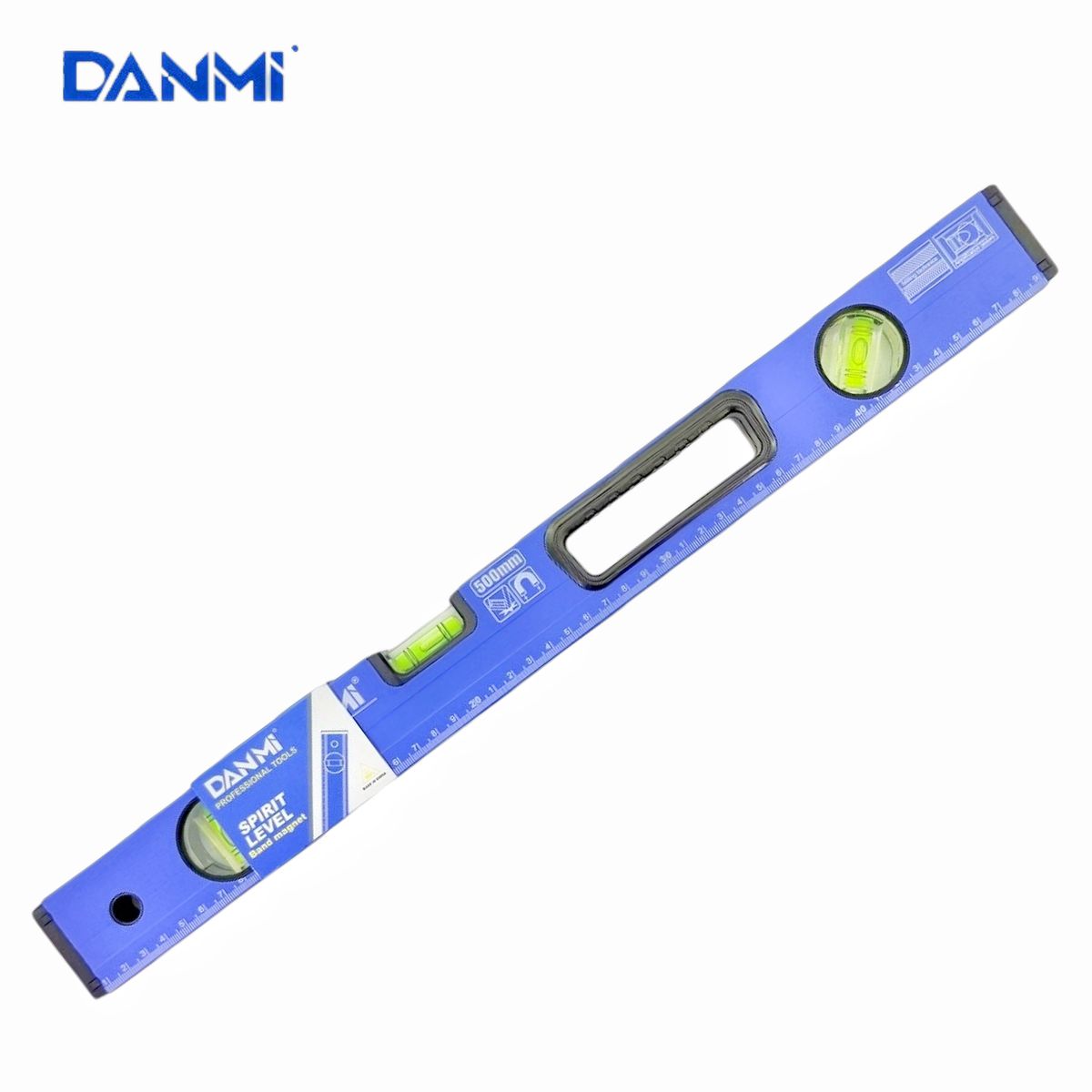 DANMI - Nivel Aluminio Con Iman 3 Burbujas Regla  500mm Danmi