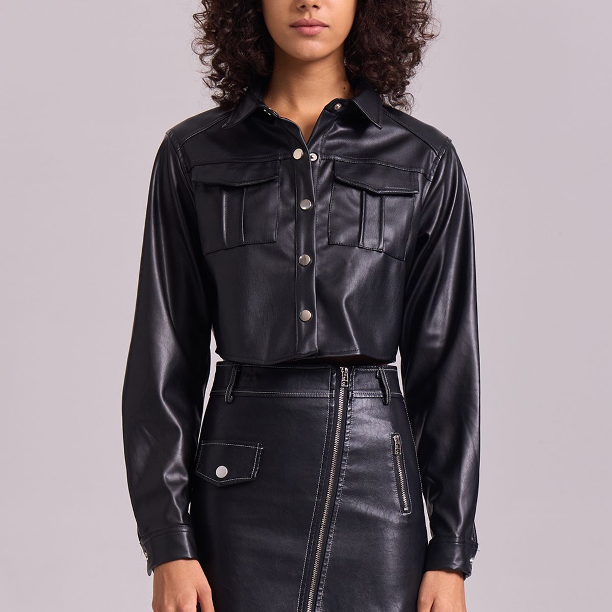 EASTONE - Chaqueta de Cuero Negra para Mujer Estilo Casual y Elegante EASTONE