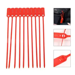 GENERICO - Precinto Sello Seguridad 30cm 100 Unidades Rojo Un Solo Uso