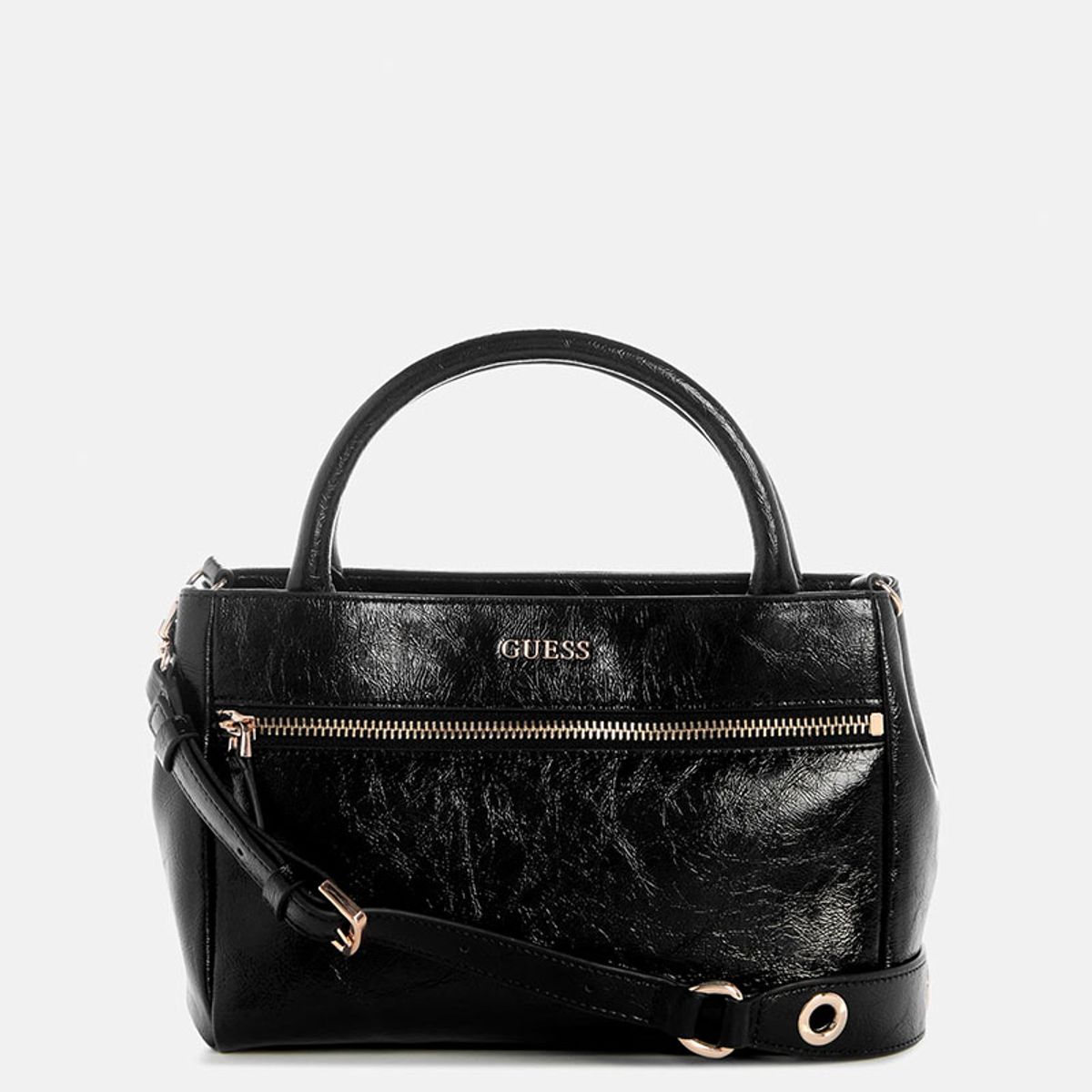 GUESS - Mini Cartera Justine Satchel Negro