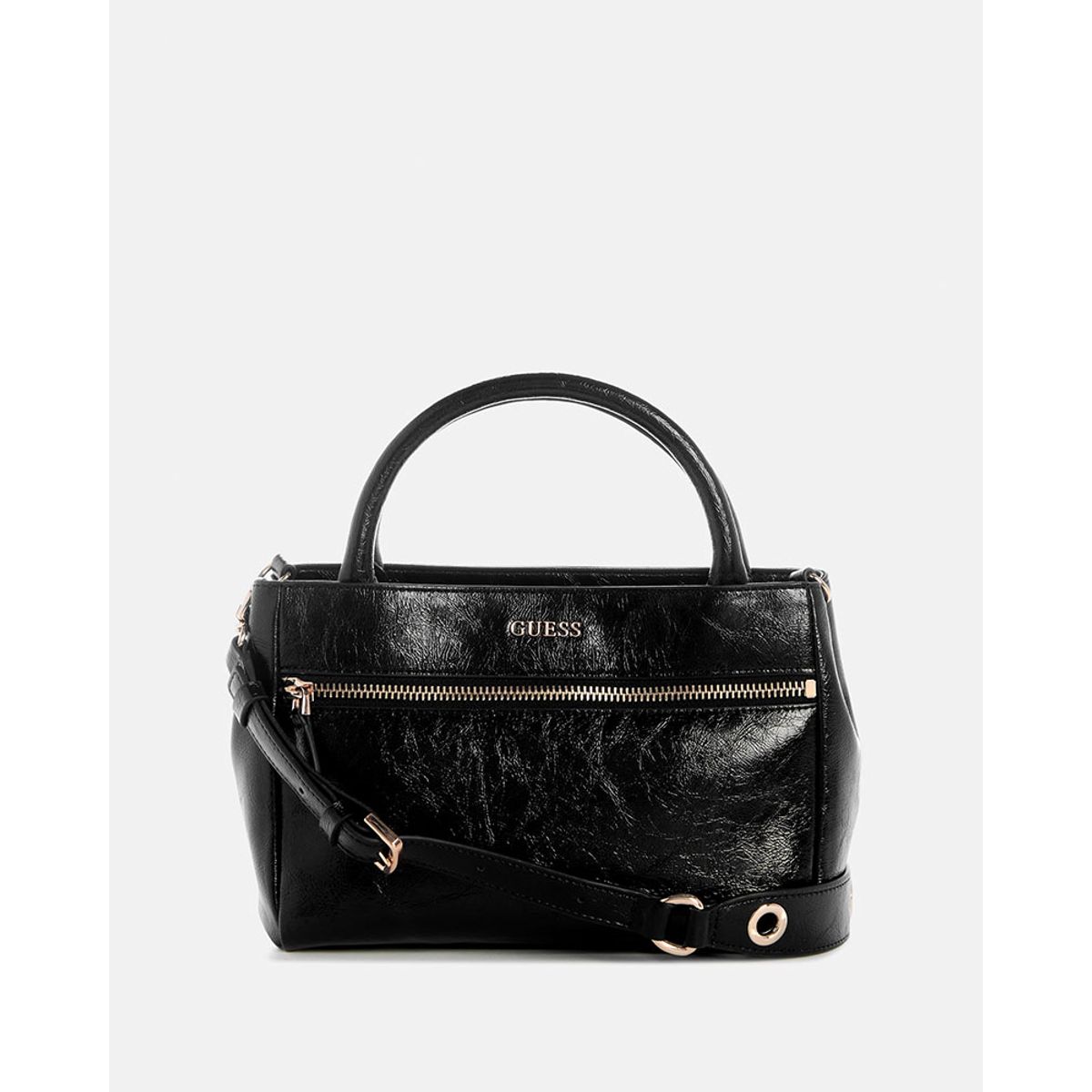 GUESS - Mini Cartera Justine Satchel Negro
