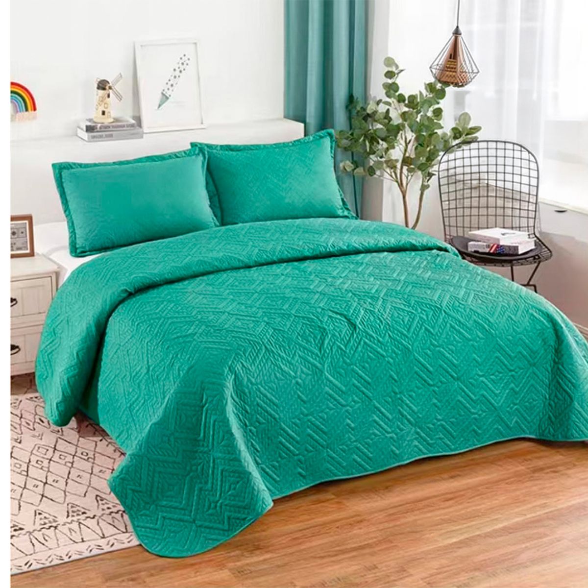 GENERICO - Cubre Cama De Verano Unicolor 2 Plazas