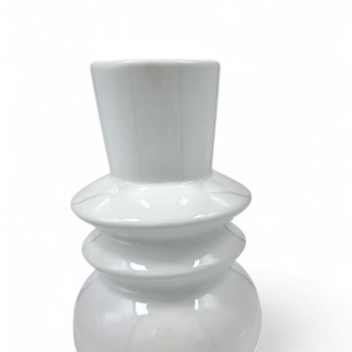 GENERICO - JARRON DECORATIVO DE CRISTAL BLANCO VINTAGE -20 x 7