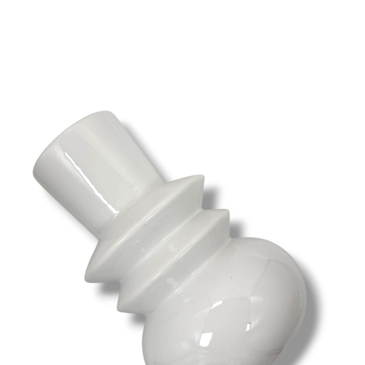 GENERICO - JARRON DECORATIVO DE CRISTAL BLANCO VINTAGE -20 x 7