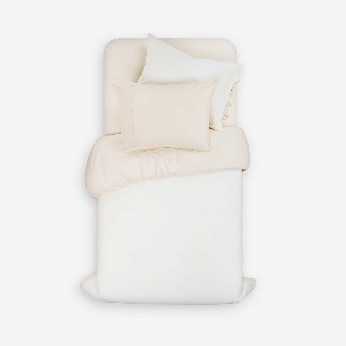 ROSEN - Set Funda de Plumón + Sábana Inferior Pure Blanco 1.5 Plazas