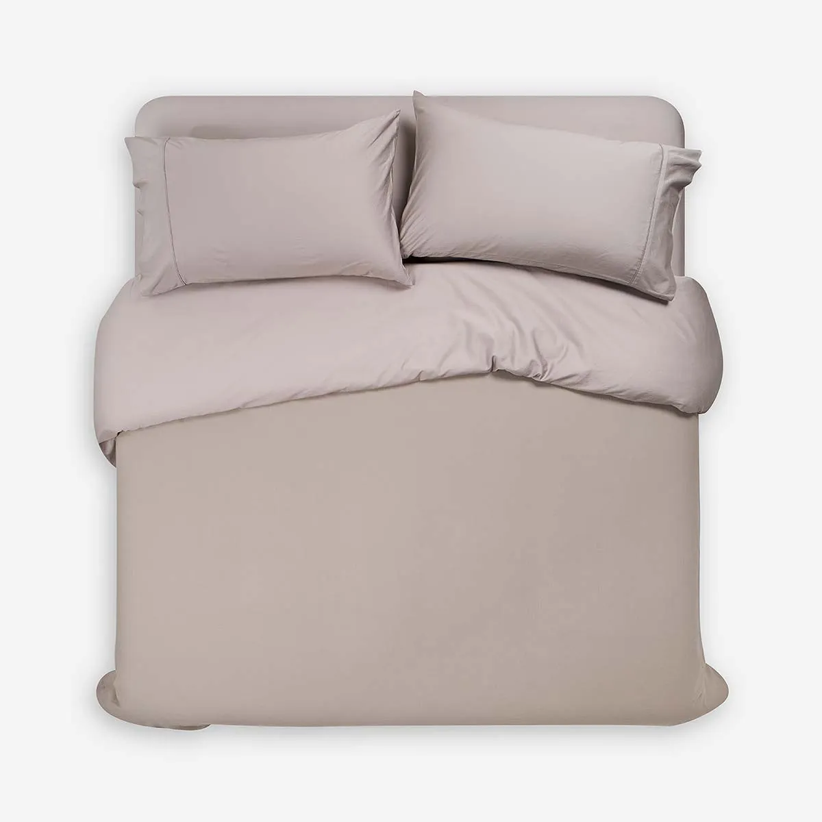 ROSEN - Set Funda de Plumón + Sábana Inferior Pure Topo 2 Plazas