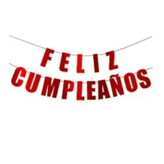 GENERICO - Guirnalda feliz cumpleaños 5m rojo metalizado