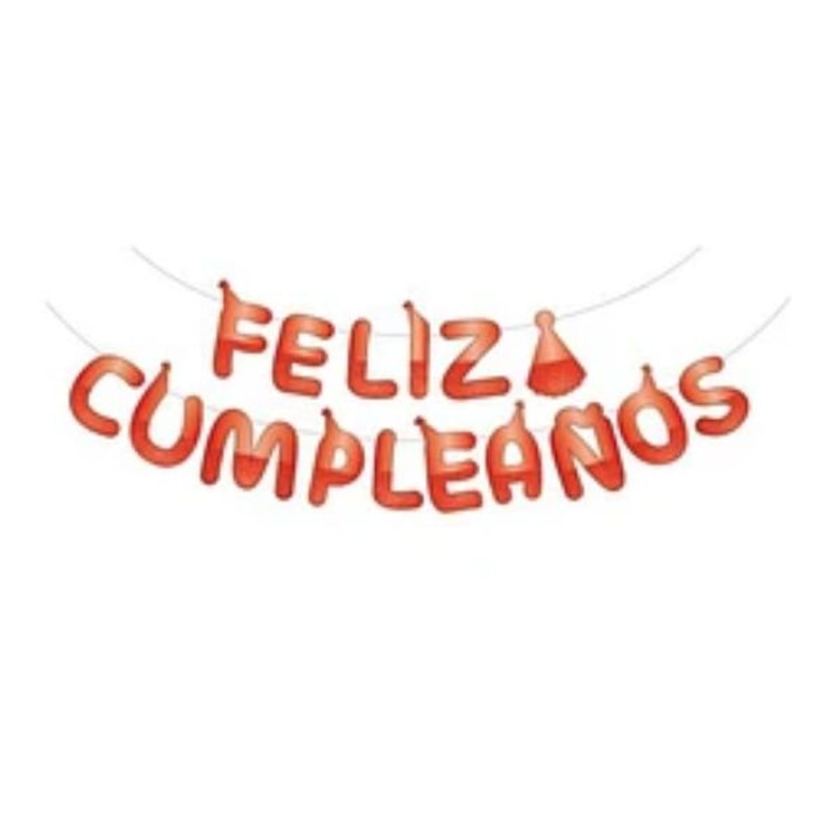 GENERICO - Guirnalda feliz cumpleaños roja 5m