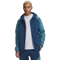UNDER ARMOUR - Poleron Hombre Unstoppable Fleece Full Zip Azul