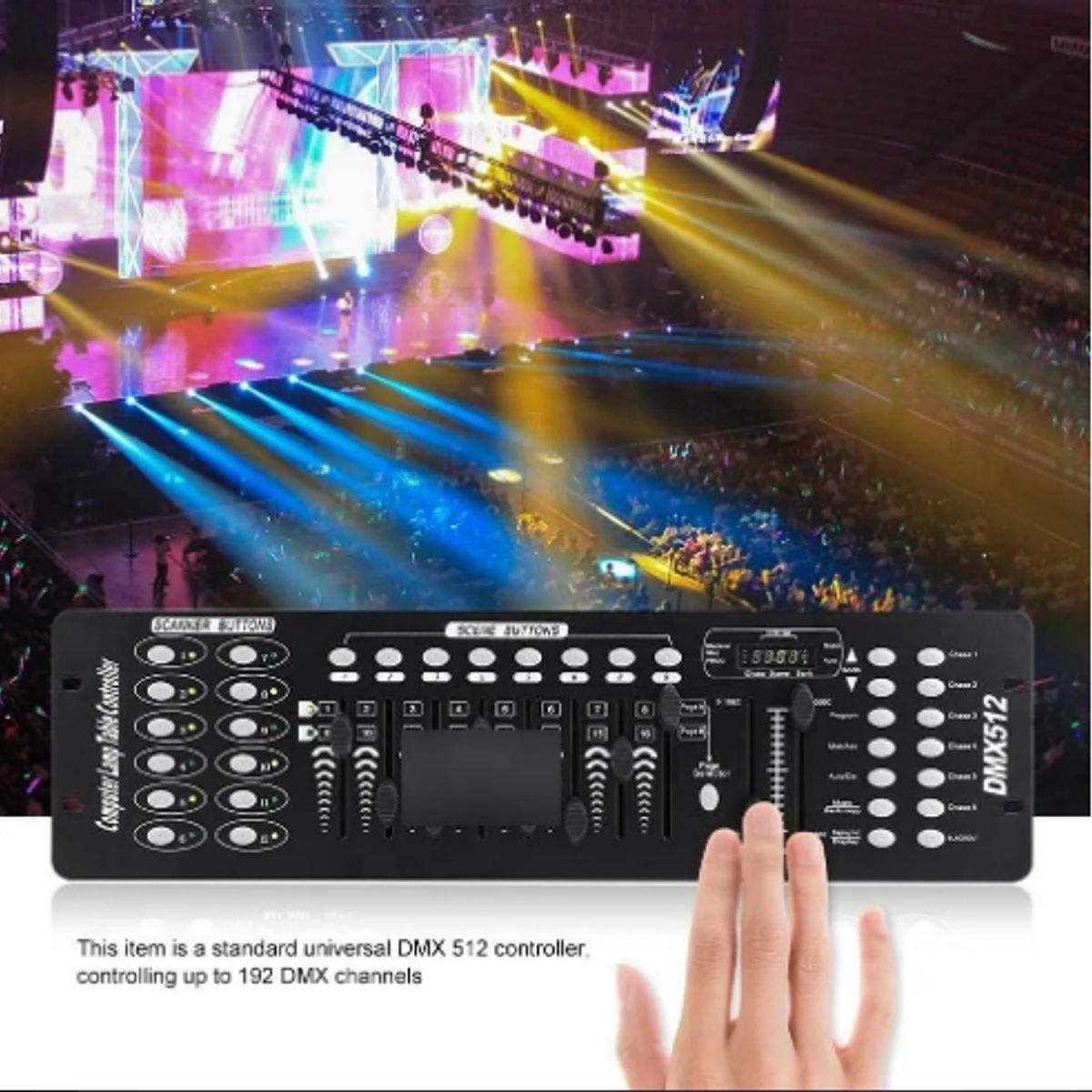 GENERICO - Controlador Consola Iluminación Disco 192 Canales Dmx 512 Negro