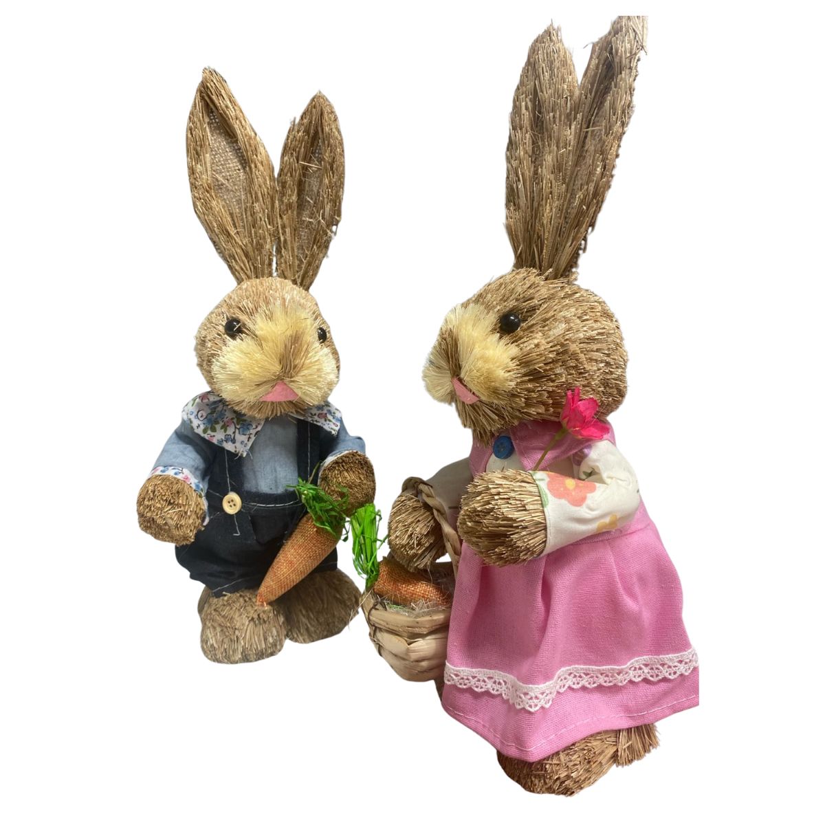 EKOL TACTICA MILITAR - Estatuilla Conejito Pareja De Paja Ornamento Pascua Pequeña