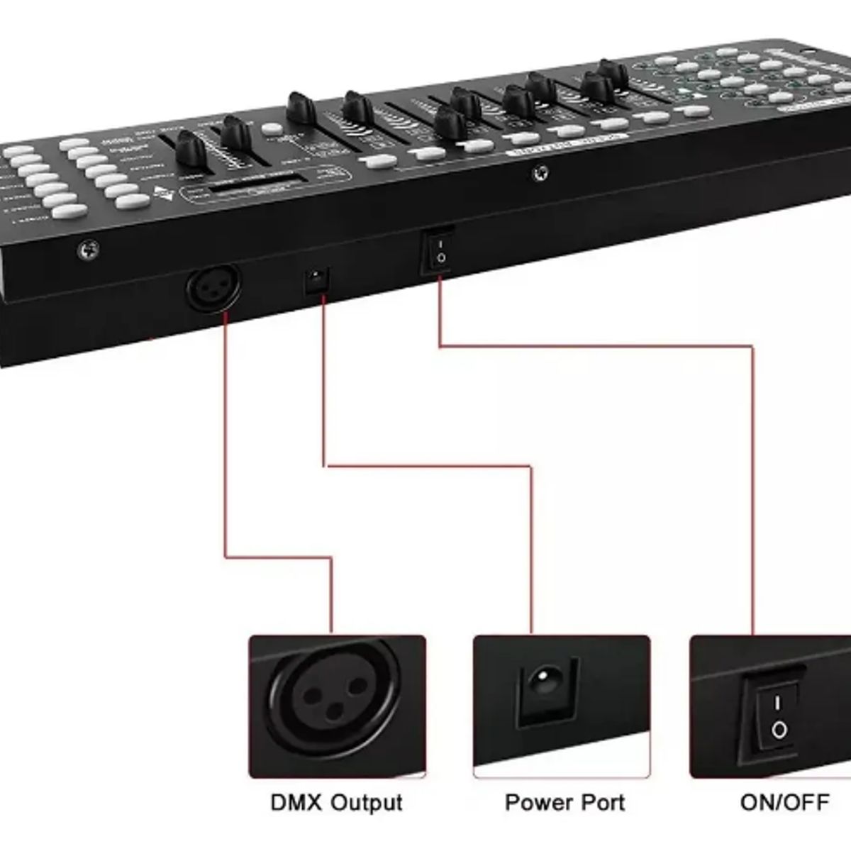 GENERICO - Controlador Consola Iluminación Disco 192 Canales Dmx 512 Negro