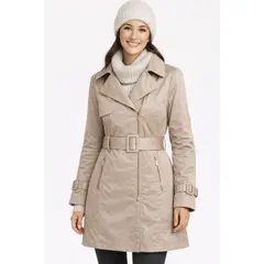 MAGENTA WOMAN - Trench Mujer Cinturón Beige