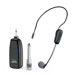 ASIAQUALITY - Micrófono Inalámbrico Tipo Cintillo Uhf 12a Plug 3.5mm Negro