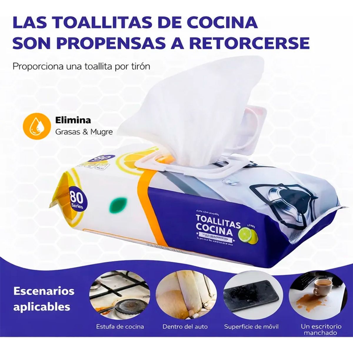 WAKESHOME - Toallitas Toallas Húmedas De Limpieza Cocina Multiusos 80pcs