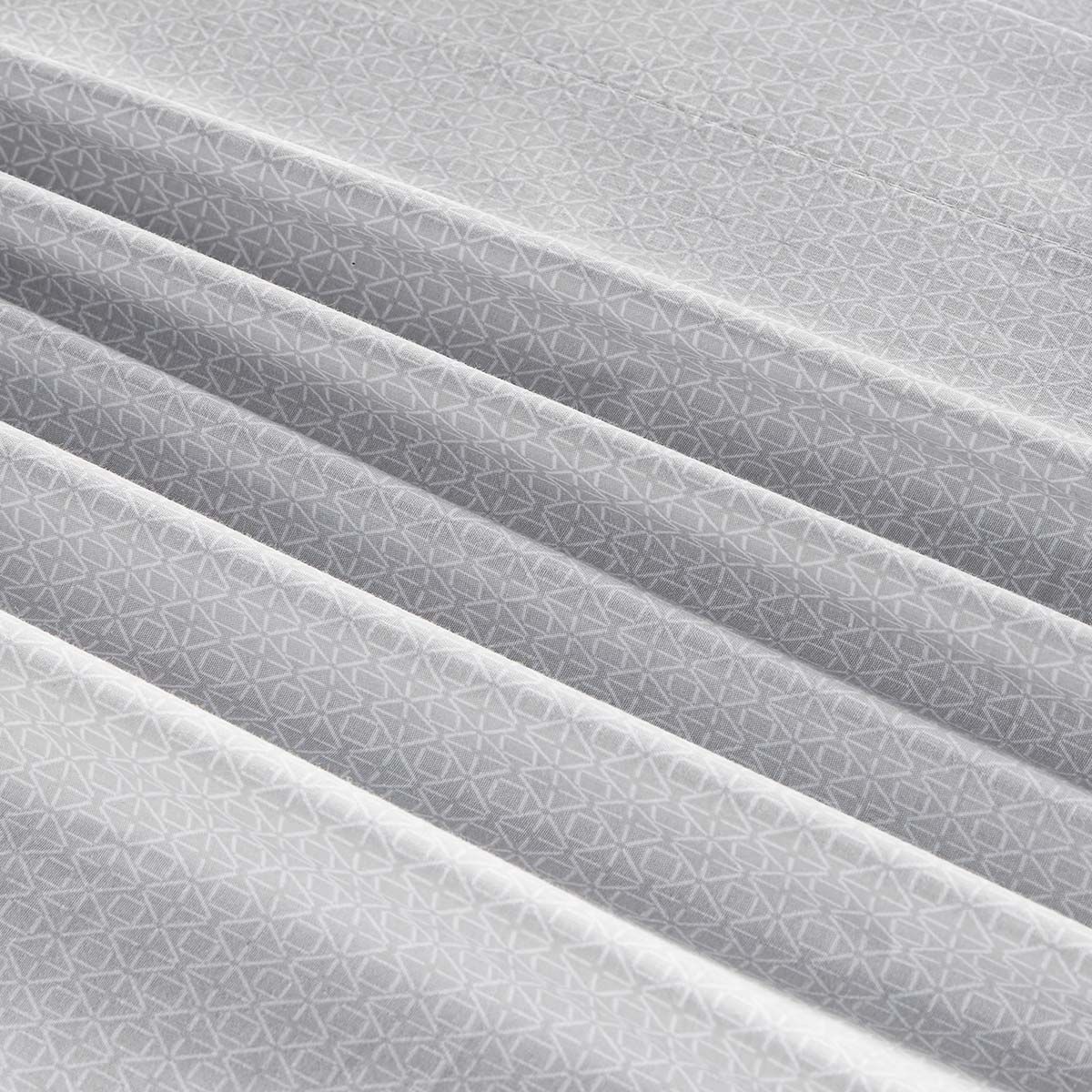 ROSEN - Sábana Miniprint Brett Gris 1,5 Plazas