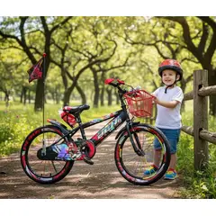 GENERICO - Bicicleta Aro 20 /Biciclera Infantil Con Casco Rojo