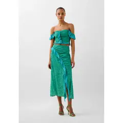 SCALPERS - FALDA ESTAMPADA VOLANTES