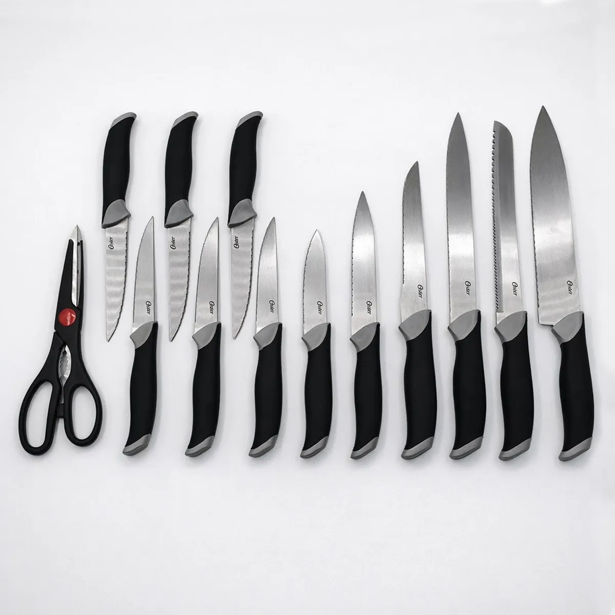 OSTER - Oster Set De Cuchillos Lindbergh Acero 14 Piezas Inox Negro