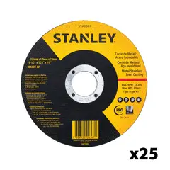 STANLEY - Set 25 discos corte metalacero 4-12 STA8061