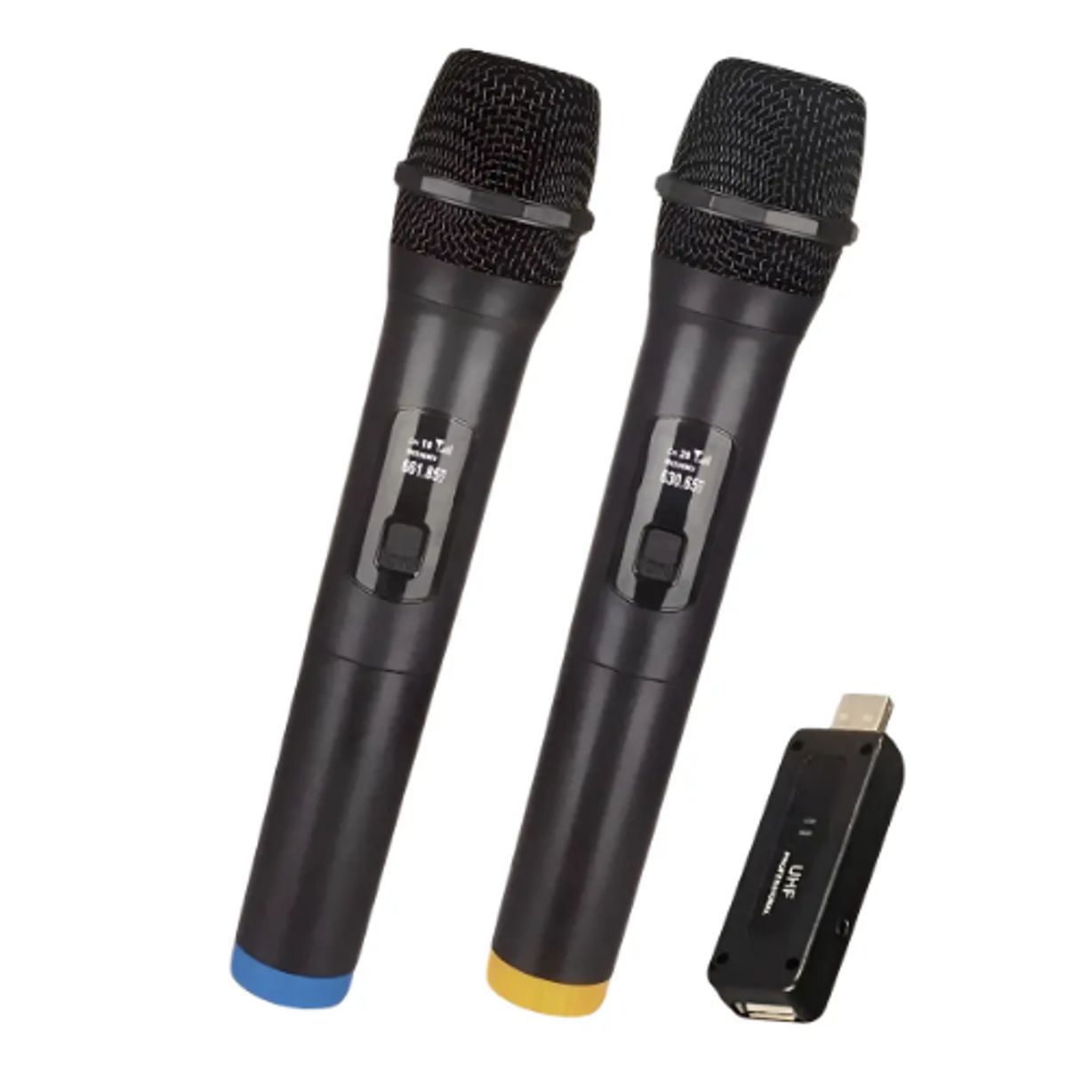 GENERICO - Micrófonos Inalámbricos Profesionales Karaoke Sonido Pack X2 Negro