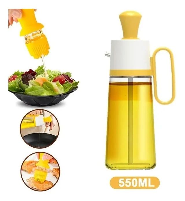 GENERICO Botella Dispensador Aceite Brocha Silicon Grande Vidrio