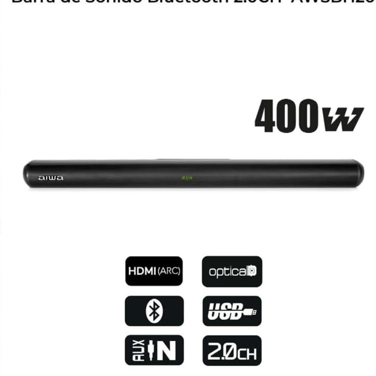 AIWA - Barra De Sonido Sound Bar 2.0 Bluetooth 400 W Aiwa *CAJA ABIERTA*