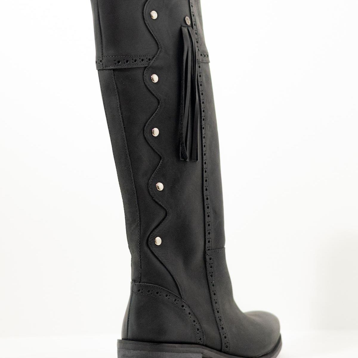 GIANI DAFIRENZE - Bota Cuero Mujer Marina Negro
