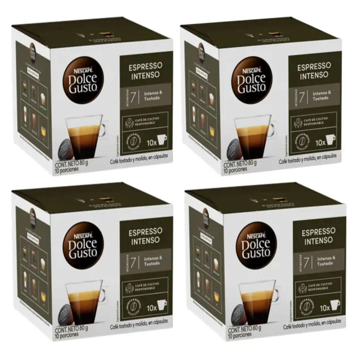 DOLCE GUSTO - Pack 4 Café Nescafé Dolce Gusto® Espresso Intenso 10 Cápsulas