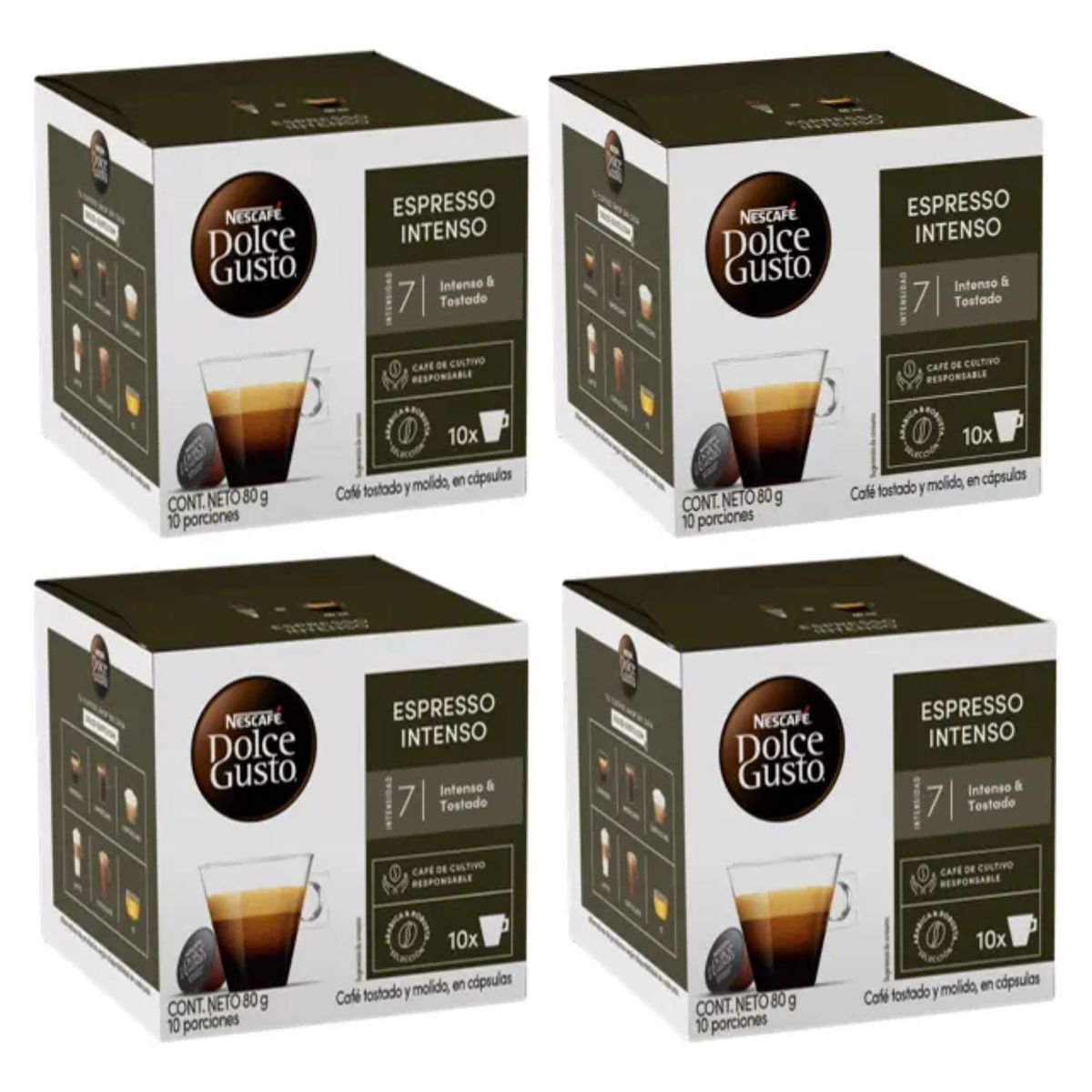 DOLCE GUSTO - Pack 4 Café Nescafé Dolce Gusto® Espresso Intenso 10 Cápsulas
