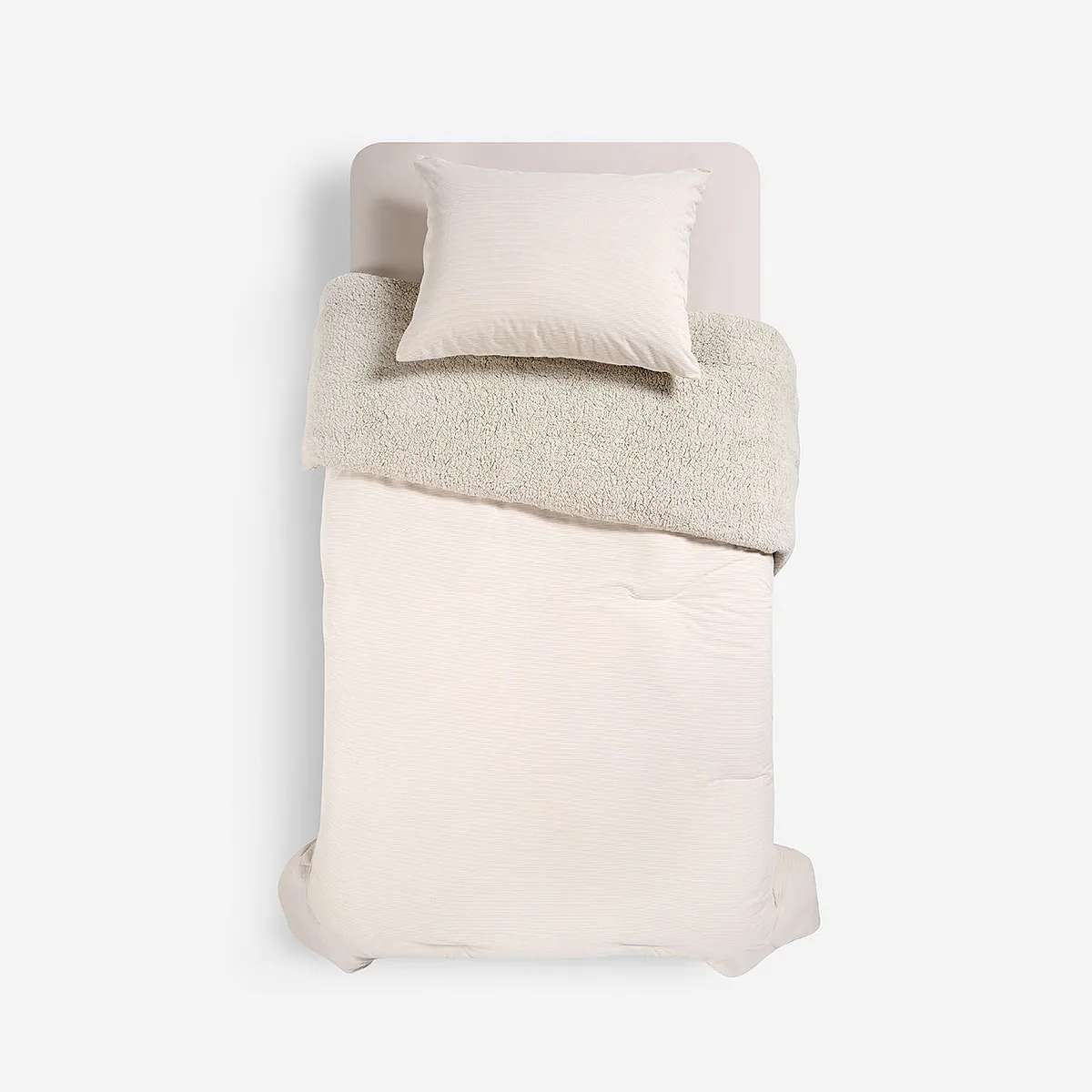 ROSEN - Plumón Alaska Sherpa Cord Latte 1.5 Plazas