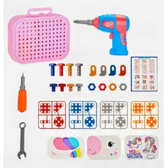 GENERICO - Juego Taladro Rosa Unicornio Creativo De Construcción Con 336 Piezas Para Niños
