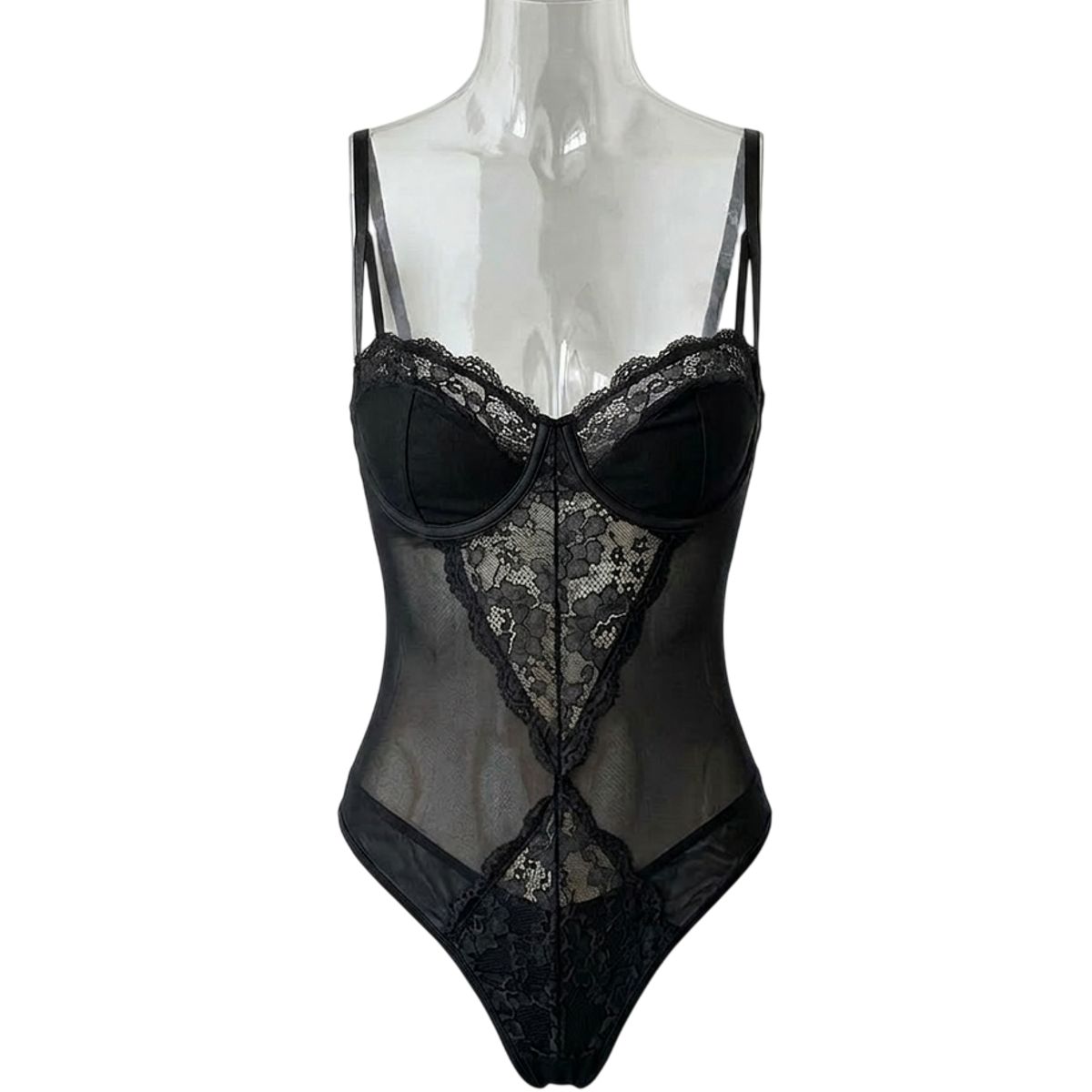 GARSIL - Elegante Body Para Mujer Diseño De Encaje Con Tirantes Y Horma