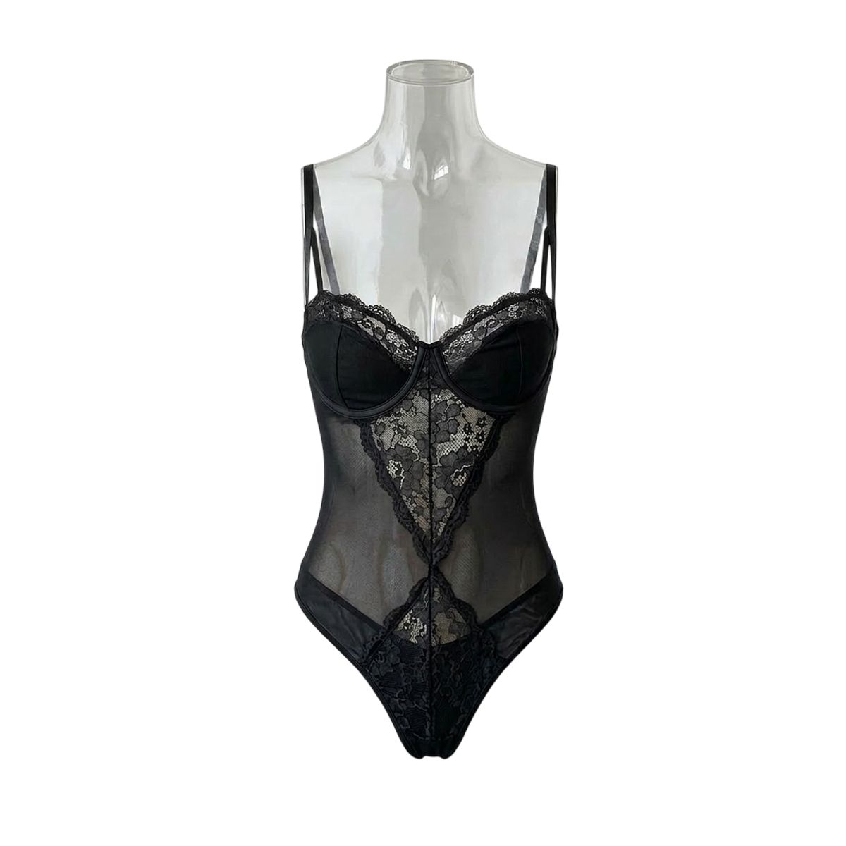 GARSIL - Elegante Body Para Mujer Diseño De Encaje Con Tirantes Y Horma