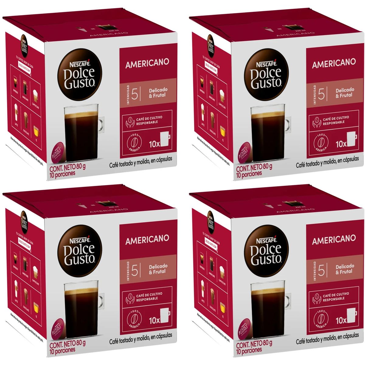 DOLCE GUSTO - Pack 4 Café Nescafé Dolce Gusto® Americano 10 Cápsulas