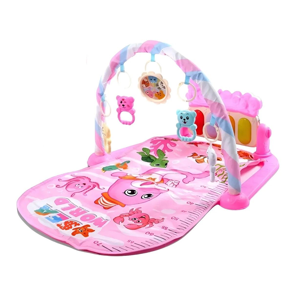 GENERICO - Gimnasio Para Bebe Didactico Tapete Juego Tipo Piano Musical Color Rosa BELUG