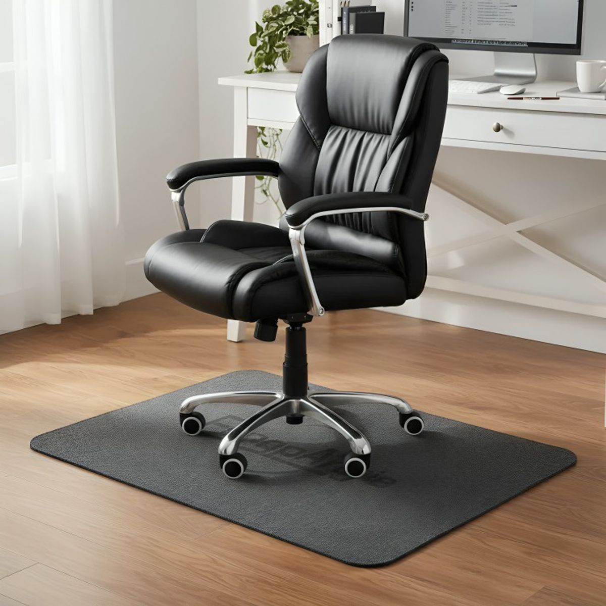 GENERICO - Alfombrilla Antideslizante Para Silla De Oficina 120x90cm Negro