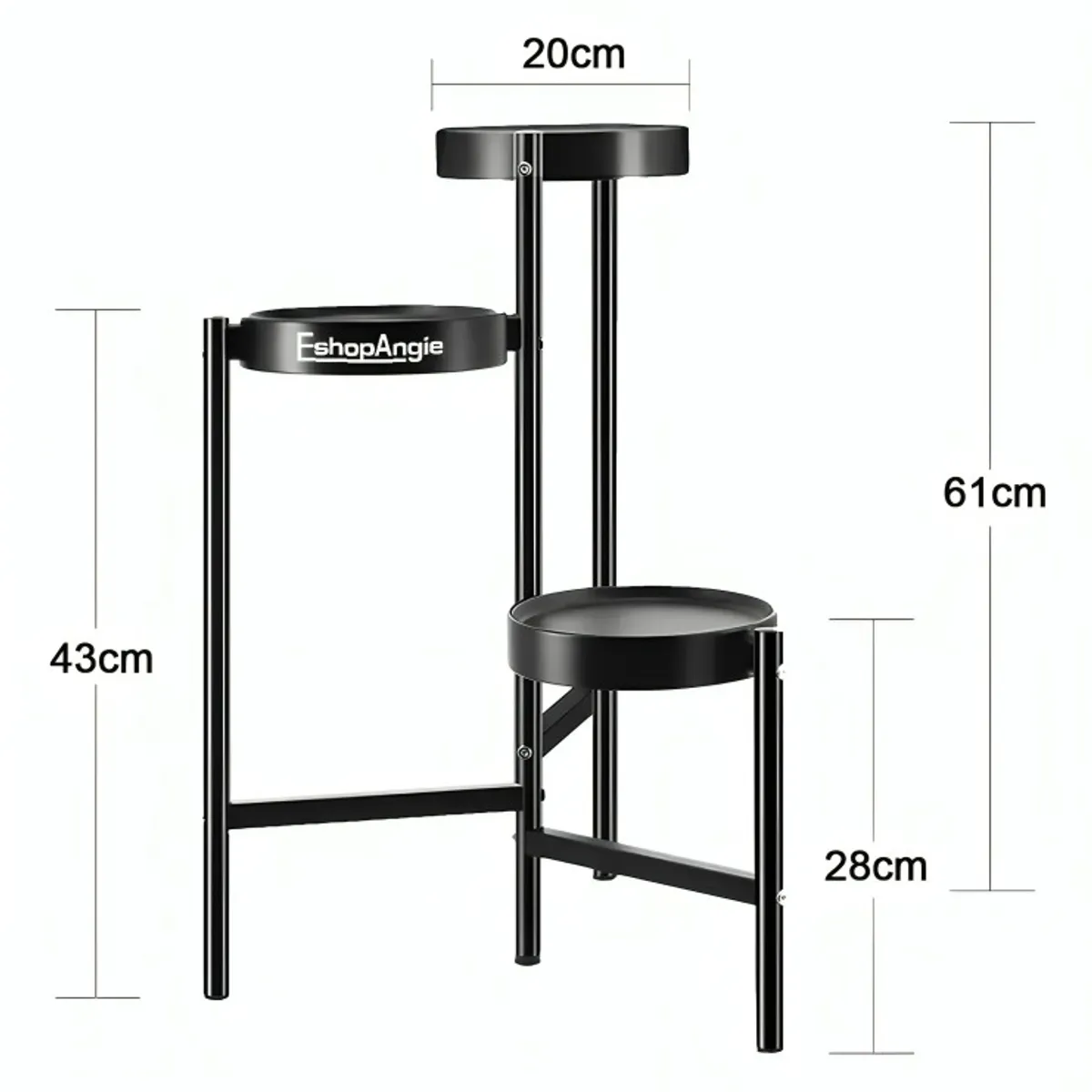 GENERICO - Organizador Pedestal 3 Niveles Porta Macetero Metal
