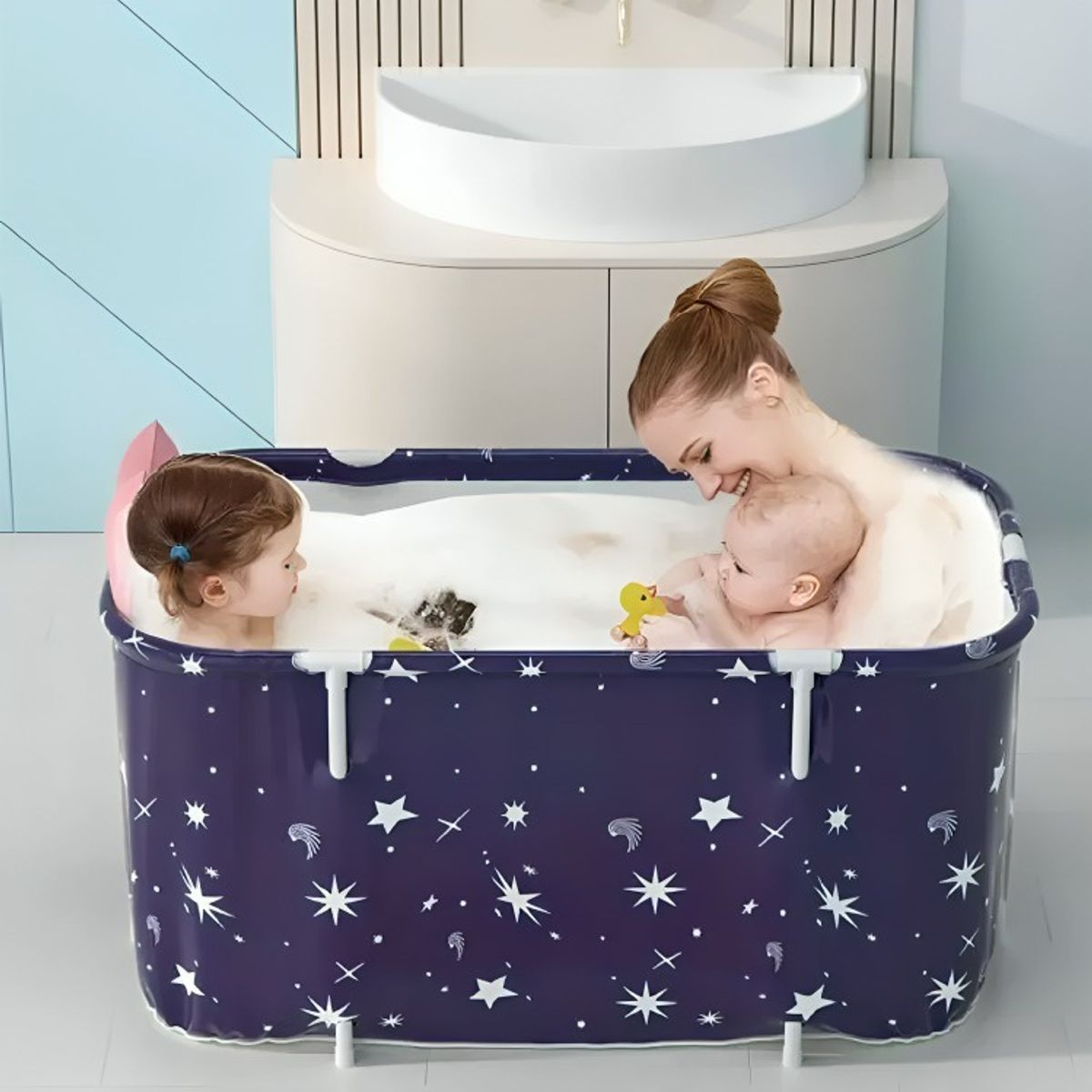 GENERICO - Bañera Plegable Portátil Adultos Y Niños Balde Spa 110×55cm