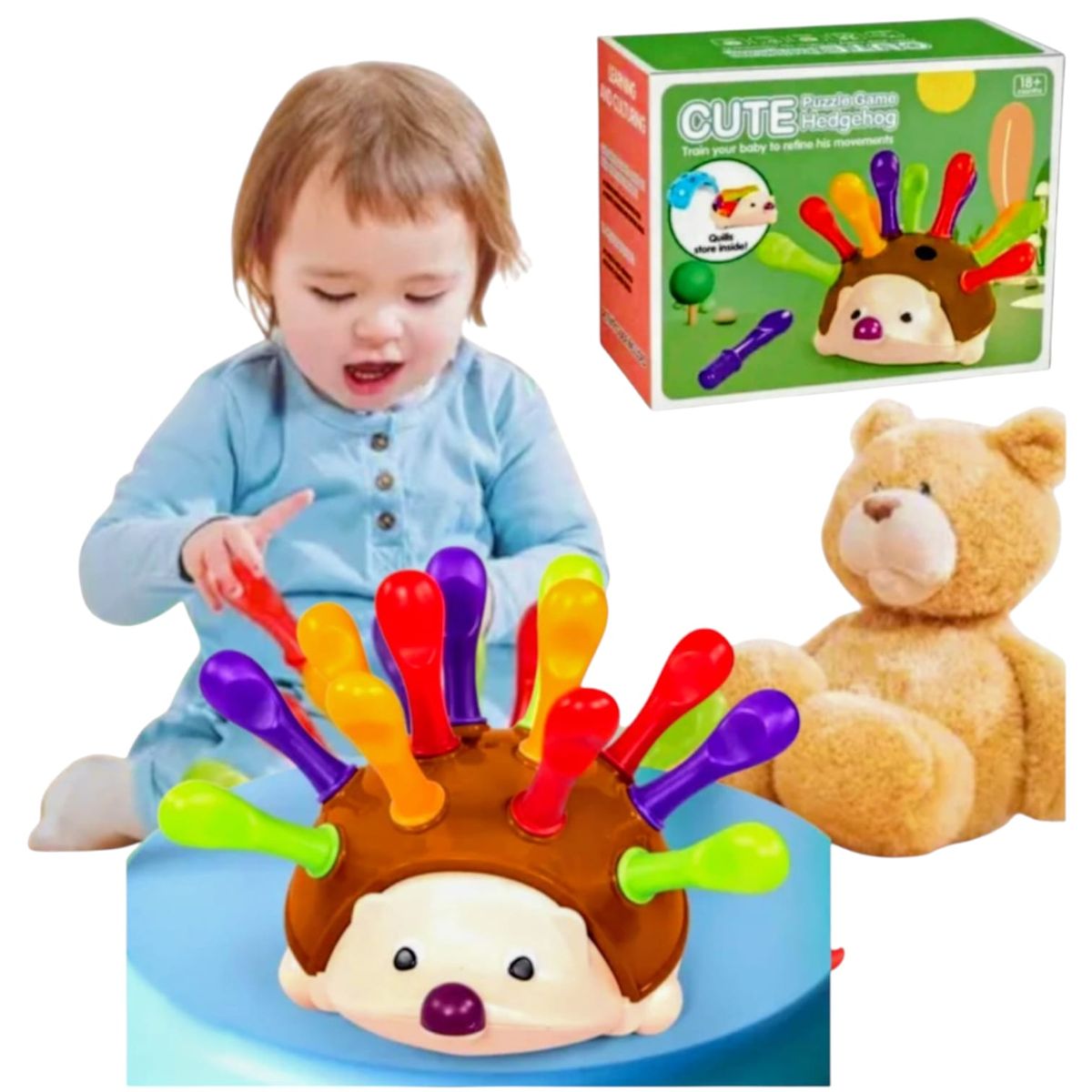 GENERICO - Juego De Aprendizaje Educativos Montessori Erizo Café Encajes