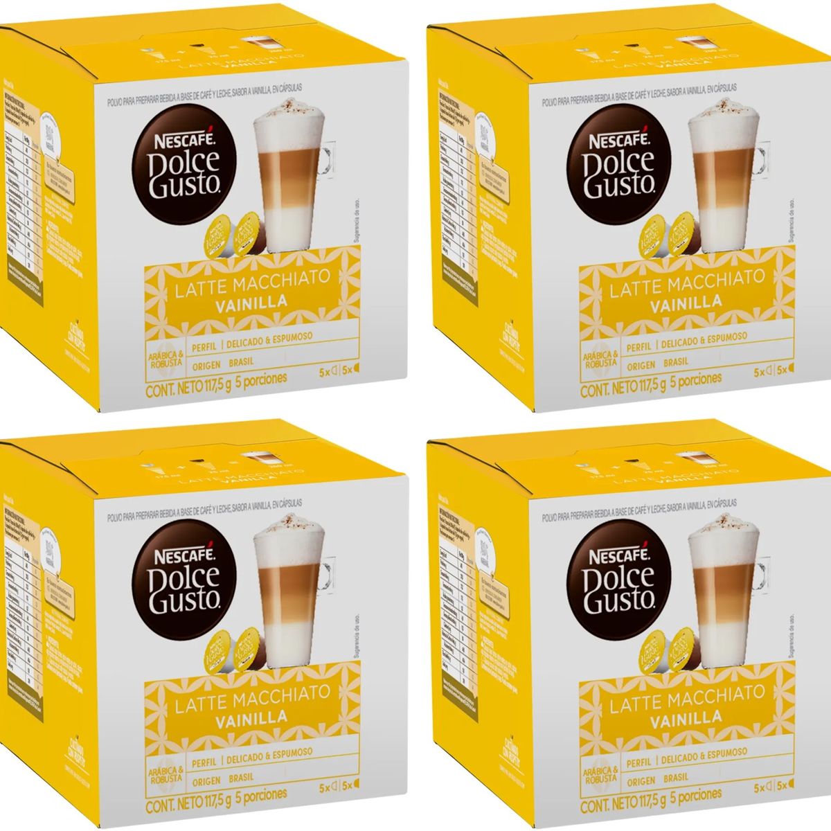 DOLCE GUSTO - Pack 4 Café NESCAFÉ DOLCE GUSTO® Latte Macchiato Vanilla 10 Cápsulas